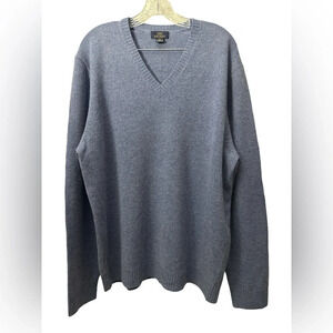 Brooks Brothers Scottish Lambswool V Neck Sweater Size XL Blue